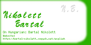 nikolett bartal business card